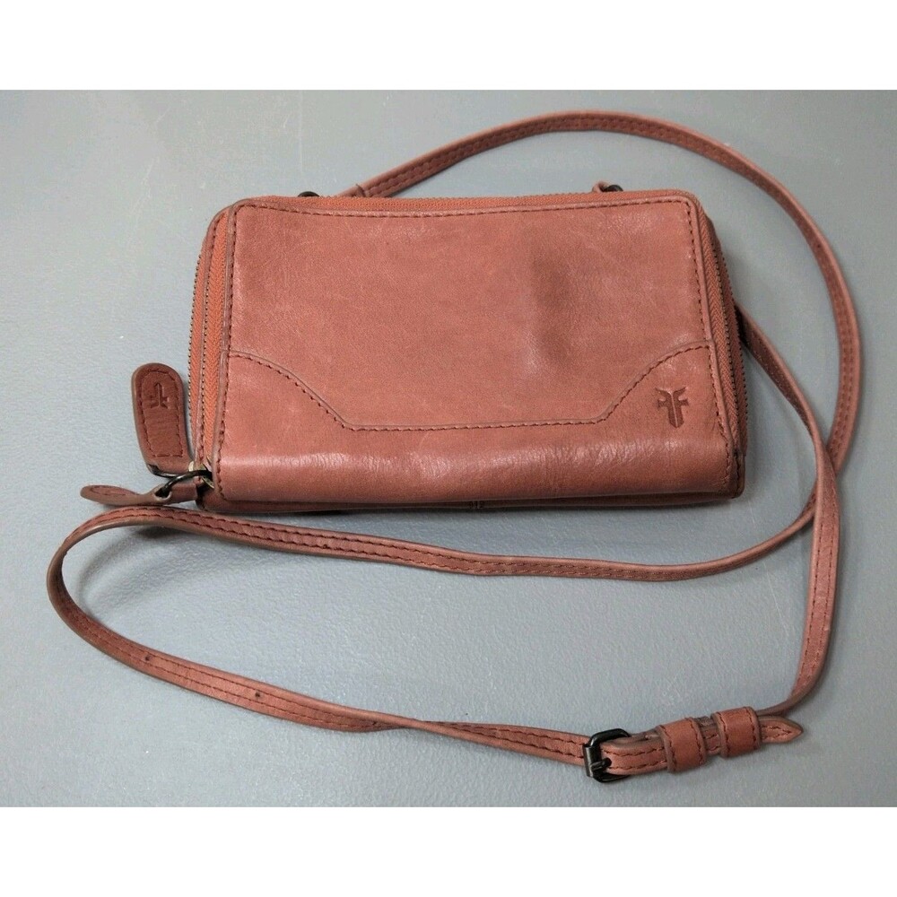 Frye Womens Stacked Wallet With Crossbody Adjustable Strap 8" X 4.5"